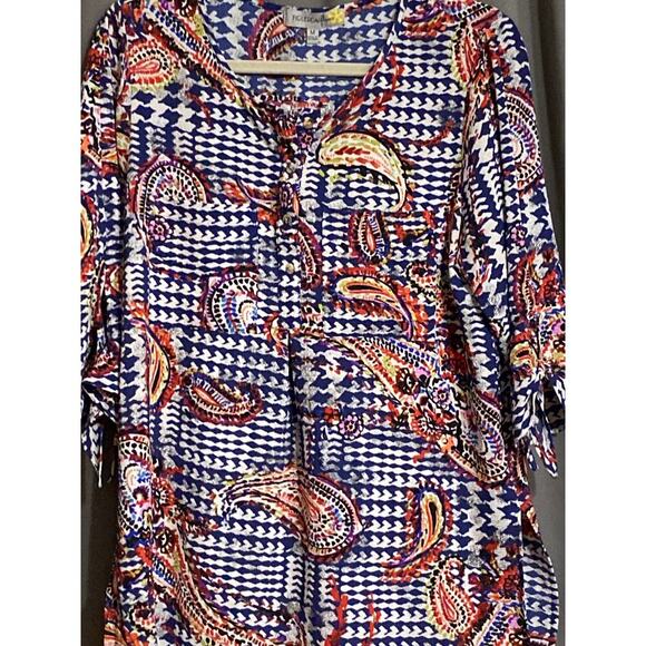 FIGUEROA & FLOWER WO SIZE MEDIUM MULTICOLOR PAISLEY PRINT MIDI DRESS/ TUNIC - Picture 3 of 13